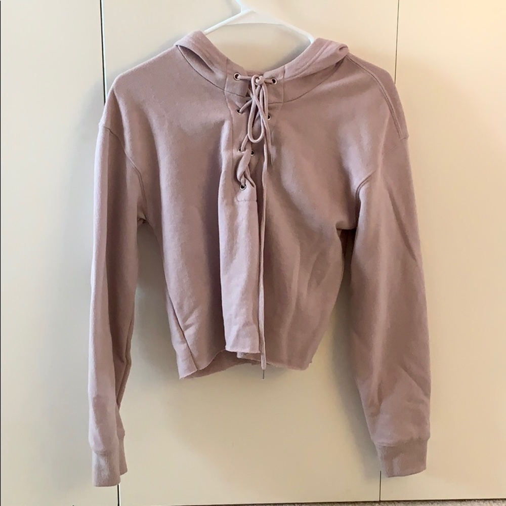 LA Hearts Tie Front Hoodie